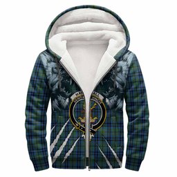 Marshall Tartan Crest Sherpa Hoodie Ferocious Lion Style