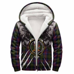 MacLennan (McLennan) Tartan Crest Sherpa Hoodie Ferocious Lion Style