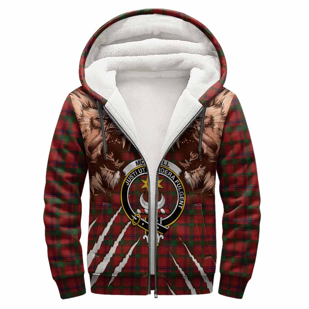 MacColl (McColl) Tartan Crest Sherpa Hoodie Ferocious Lion Style