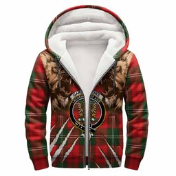 Gartshore Tartan Crest Sherpa Hoodie Ferocious Lion Style