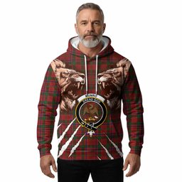 Munro (Monroe) Tartan Crest Hoodie Ferocious Lion Style
