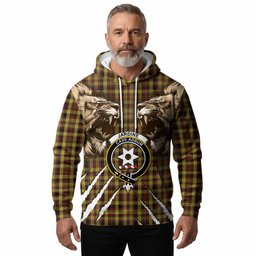 Jardine Tartan Crest Hoodie Ferocious Lion Style