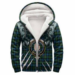Lamont Tartan Crest Sherpa Hoodie Ferocious Lion Style