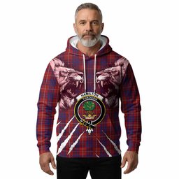 Hamilton Tartan Crest Hoodie Ferocious Lion Style