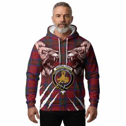 MacGilvery (McGilvery) Tartan Crest Hoodie Ferocious Lion Style