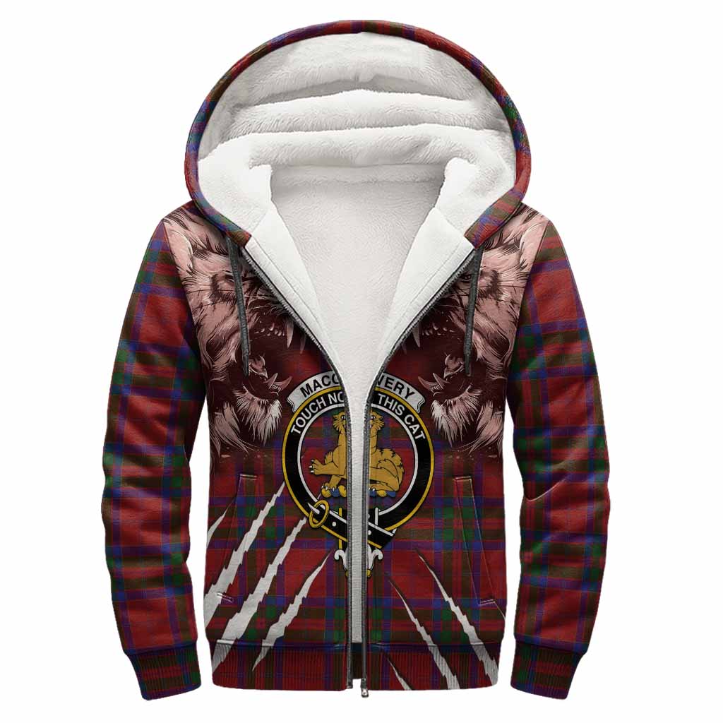MacGilvery (McGilvery) Tartan Crest Sherpa Hoodie Ferocious Lion Style