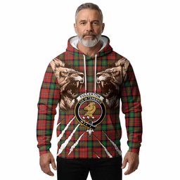 Fullerton Tartan Crest Hoodie Ferocious Lion Style