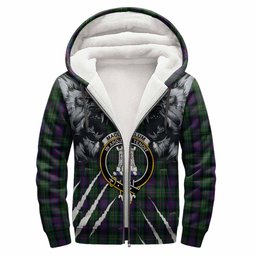 MacCallum (McCallum) Tartan Crest Sherpa Hoodie Ferocious Lion Style