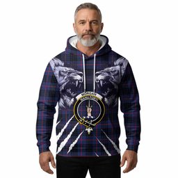 Morgan Tartan Crest Hoodie Ferocious Lion Style