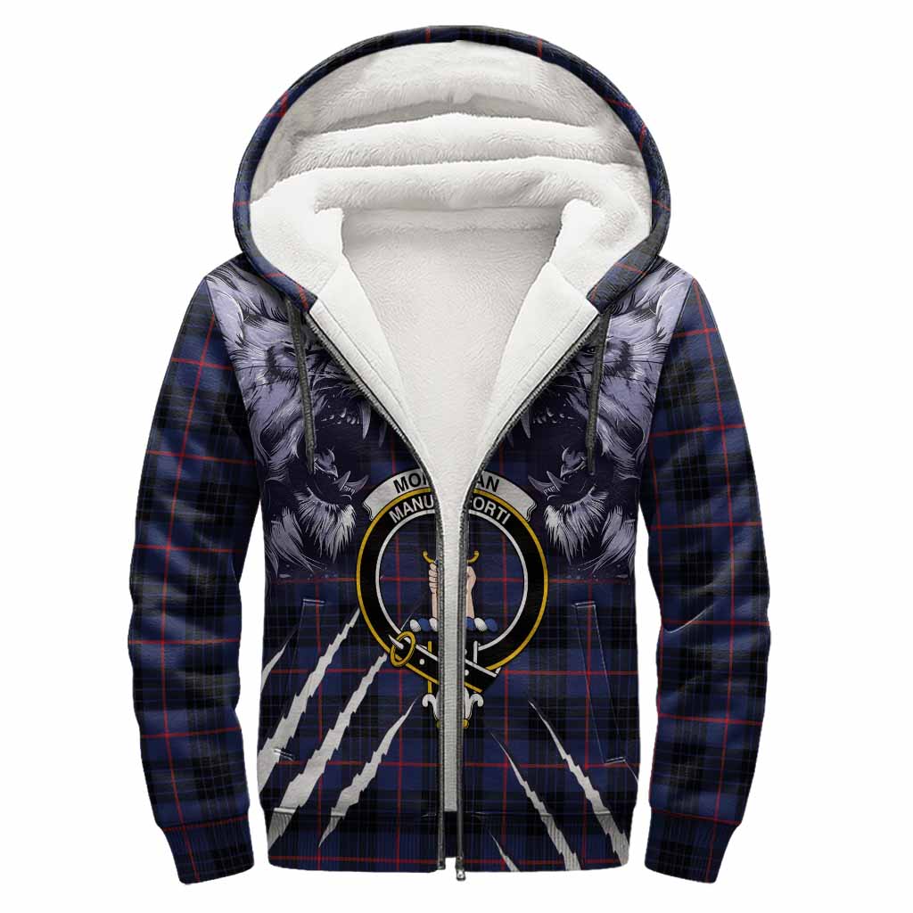 Morgan Tartan Crest Sherpa Hoodie Ferocious Lion Style