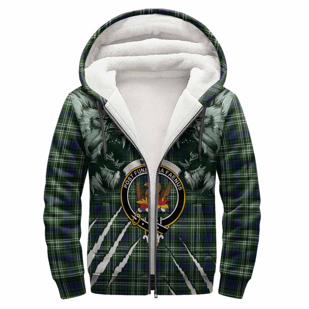 Mow Tartan Crest Sherpa Hoodie Ferocious Lion Style