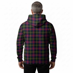 Logan Tartan Crest Hoodie Ferocious Lion Style