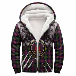 Logan Tartan Crest Sherpa Hoodie Ferocious Lion Style