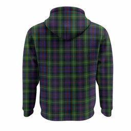 Farquharson Tartan Crest Hoodie Ferocious Lion Style