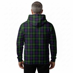 Farquharson Tartan Crest Hoodie Ferocious Lion Style