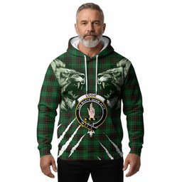 Logie Tartan Crest Hoodie Ferocious Lion Style
