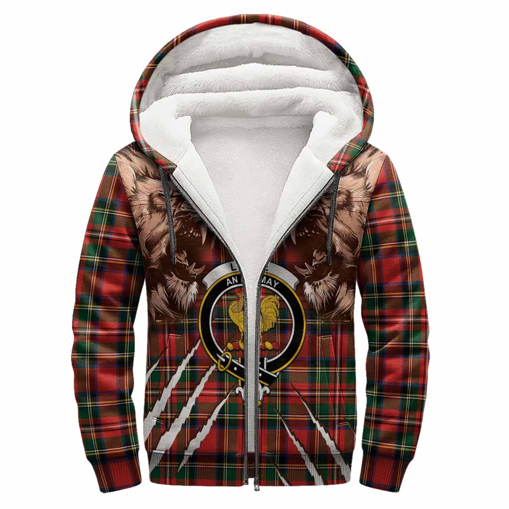 Lyle Tartan Crest Sherpa Hoodie Ferocious Lion Style