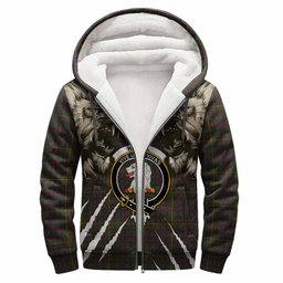 Hall Tartan Crest Sherpa Hoodie Ferocious Lion Style
