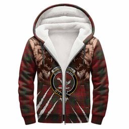 MacDougall (McDougall) Tartan Crest Sherpa Hoodie Ferocious Lion Style