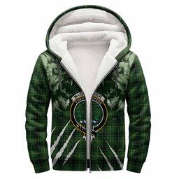 MacArthur (McArthur) Tartan Crest Sherpa Hoodie Ferocious Lion Style