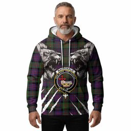 MacDonald (McDonald) Tartan Crest Hoodie Ferocious Lion Style