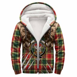 Gibson (Gibbs or Gibsone) Tartan Crest Sherpa Hoodie Ferocious Lion Style
