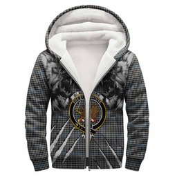 Gladstone (Gladstanes) Tartan Crest Sherpa Hoodie Ferocious Lion Style