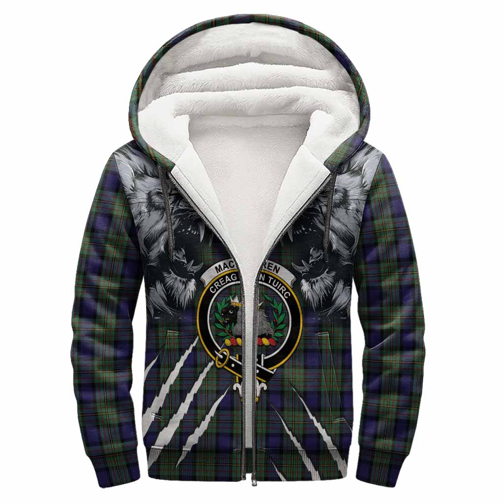 MacLaren (McLaren) Tartan Crest Sherpa Hoodie Ferocious Lion Style