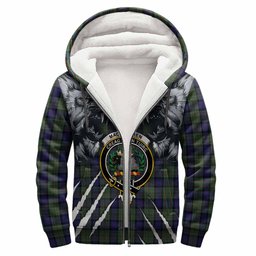 MacLaren (McLaren) Tartan Crest Sherpa Hoodie Ferocious Lion Style