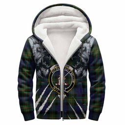 Jamieson Tartan Crest Sherpa Hoodie Ferocious Lion Style