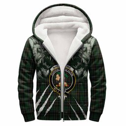 MacAlpine (MacAlpin) Tartan Crest Sherpa Hoodie Ferocious Lion Style