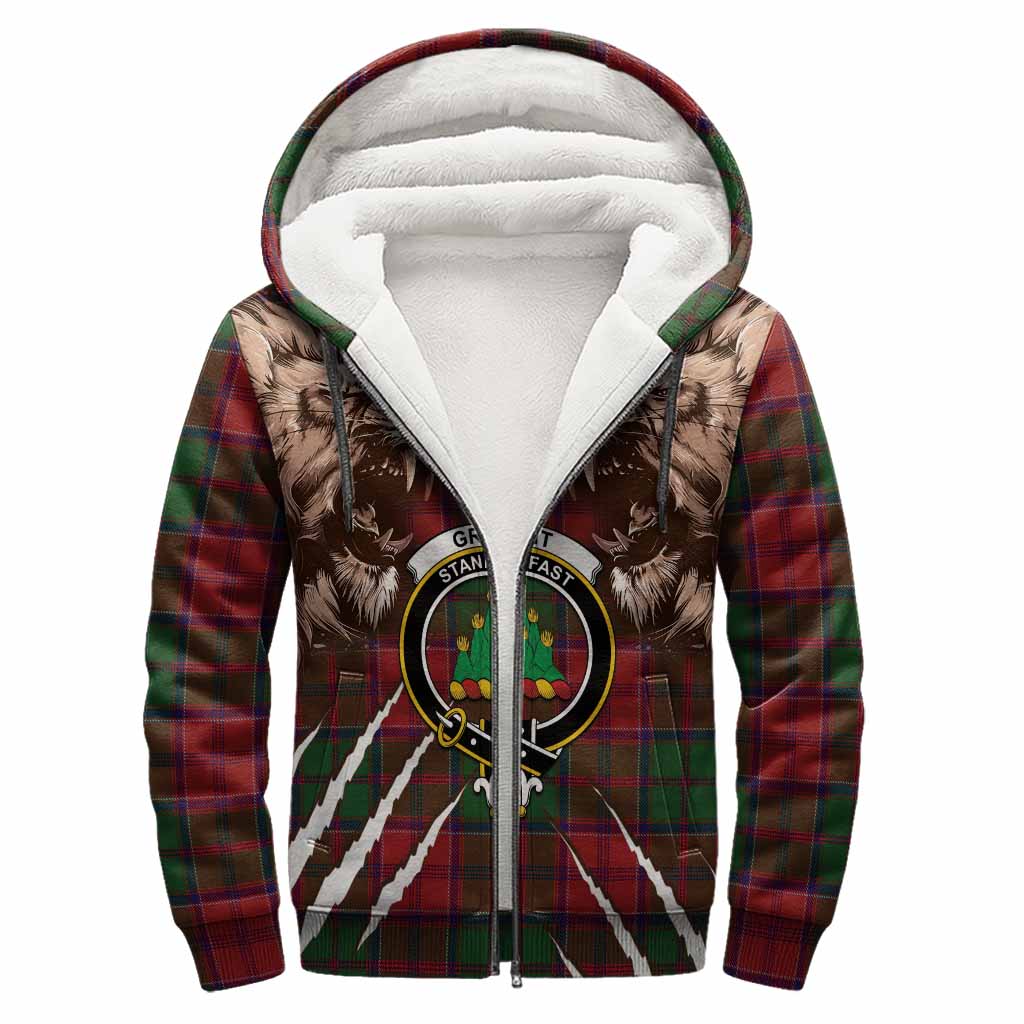 Grant Tartan Crest Sherpa Hoodie Ferocious Lion Style