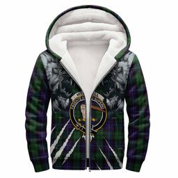 Mitchell Tartan Crest Sherpa Hoodie Ferocious Lion Style