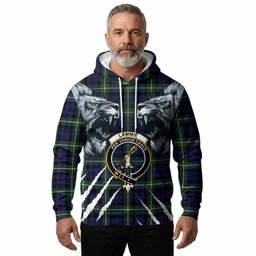 Lammie Tartan Crest Hoodie Ferocious Lion Style