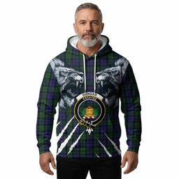 Dundas Tartan Crest Hoodie Ferocious Lion Style
