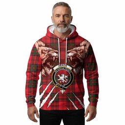Heron Tartan Crest Hoodie Ferocious Lion Style