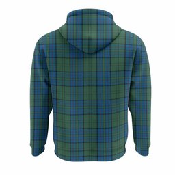 Lockhart Tartan Crest Hoodie Ferocious Lion Style