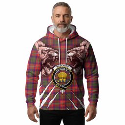 Wauchope Tartan Crest Hoodie Ferocious Lion Style