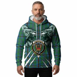 Snodgrass Tartan Crest Hoodie Ferocious Lion Style