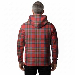 Stewart (Stuart) Tartan Crest Hoodie Ferocious Lion Style