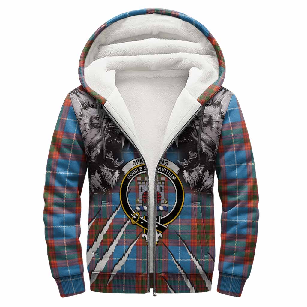 Spalding Tartan Crest Sherpa Hoodie Ferocious Lion Style