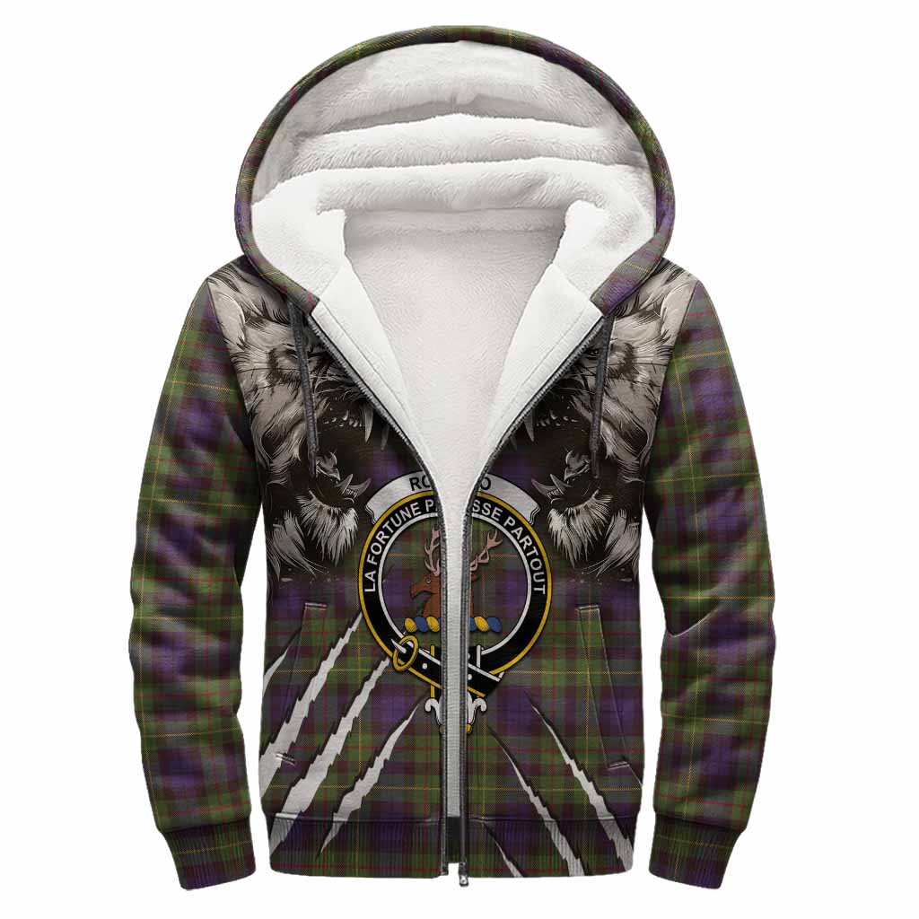 Rollo Tartan Crest Sherpa Hoodie Ferocious Lion Style