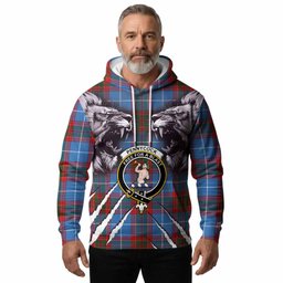 Pennycook Tartan Crest Hoodie Ferocious Lion Style