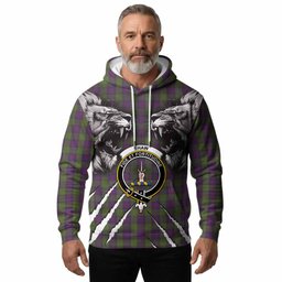 Shaw Tartan Crest Hoodie Ferocious Lion Style