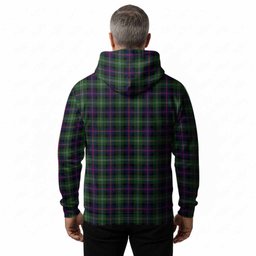 Sutherland Tartan Crest Hoodie Ferocious Lion Style