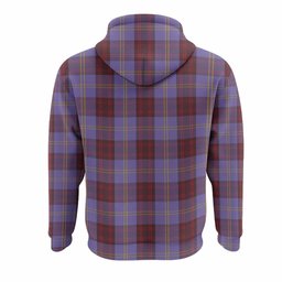 Rutherford Tartan Crest Hoodie Ferocious Lion Style