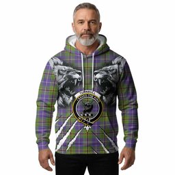 Turnbull Tartan Crest Hoodie Ferocious Lion Style