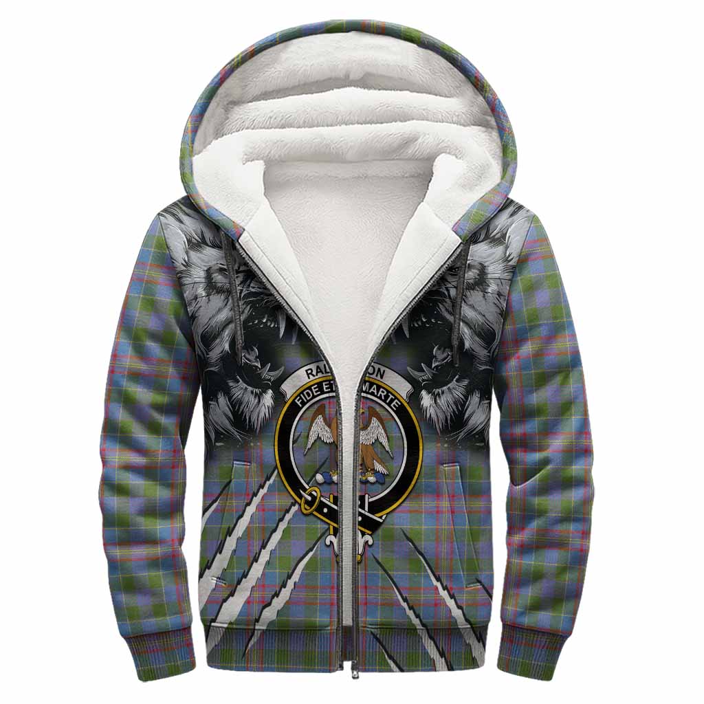 Ralston Tartan Crest Sherpa Hoodie Ferocious Lion Style