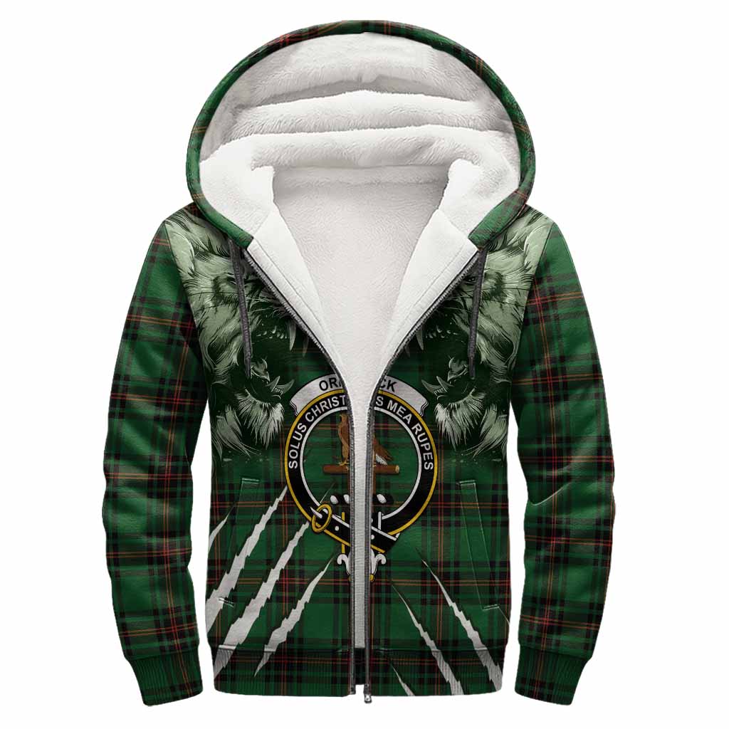 Orrock Tartan Crest Sherpa Hoodie Ferocious Lion Style