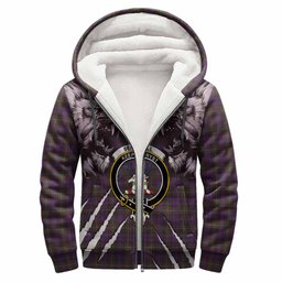 Sempill (Semple) Tartan Crest Sherpa Hoodie Ferocious Lion Style